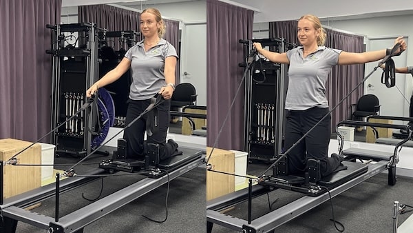 High kneeling horizontal extension