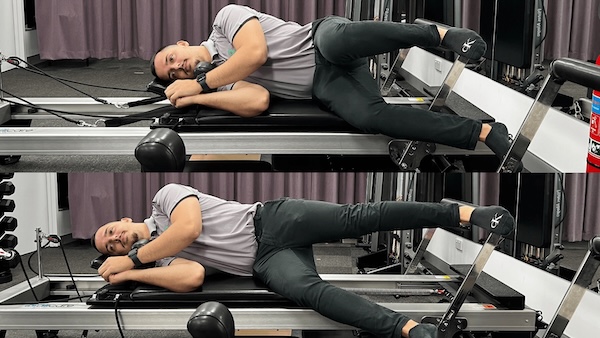 Side-lying single leg squat